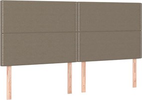 vidaXL Κρεβάτι Boxspring με Στρώμα &amp; LED Taupe 180x200 εκ. Υφασμάτινο
