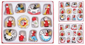 Ξύλινα χριστουγεννιάτικα στολίδια σε 2 επιλογές χρώματος - 12 τεμάχια