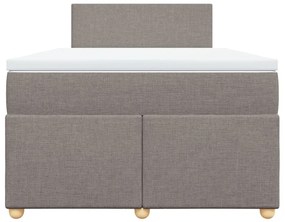 Κρεβάτι Boxspring με Στρώμα Taupe 120x190 εκ. Υφασμάτινο - Μπεζ-Γκρι