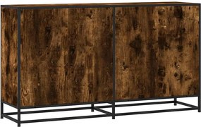vidaXL Sideboard Καπνιστή δρυς 134x35x76 cm Ξύλινη κατασκευή