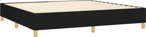 vidaXL Κρεβάτι Boxspring με Στρώμα Μαύρο 200x200 εκ. Υφασμάτινο