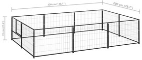 vidaXL Σπιτάκι Σκύλου Μαύρο 6 m² Ατσάλινο