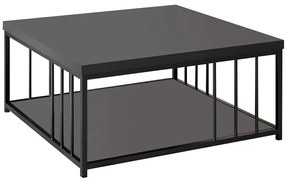 Τραπέζι Σαλονιού Zenn 618BLY1136 90x90x40cm Anthracite-Black