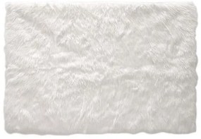 Χαλί Ορθογώνιο απομίμηση γούνας από πολυεστέρα με διαστάσεις 115 x 170 x 1 cm - Σε λευκή απόχρωση