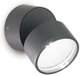 Απλίκα-Σποτ Φωτιστικό Τοίχου LED 7W Ανθρακί 4000K Φ9cm Omega 285467 Ideal Lux 285467