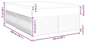 Κρεβάτι Boxspring με Στρώμα Μπλε 160x200 εκ. Υφασμάτινο - Μπλε