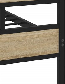 vidaXL Σκελετός Κρεβ. Χωρίς Στρώμα Sonoma Δρυς 183x213 εκ. Μεταλλικό