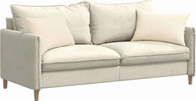 VidaXL Μαξιλάρι Καναπέ 2 pcs Κρεμ 60 x 40 cm Υφασμάτινο Κορντουρά