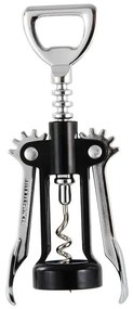 Τιρμπουσόν Fackelmann 49781, 16 cm, 2 σε 1, Μοχλός, Μπύρα και κρασί, Μαύρο/Ασημί