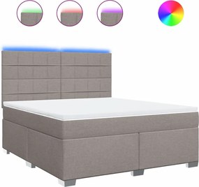 vidaXL Κρεβάτι Boxspring με Στρώμα Taupe 180x200 εκ. Υφασμάτινο