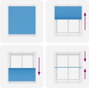 vidaXL Πλισέ περσίδα Μπλε 120x150 cm Πλάτος υφάσματος 119,4 cm