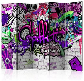 Διαχωριστικό με 5 τμήματα -  Purple Graffiti [Room Dividers] 225x172