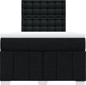 vidaXL Κρεβάτι Boxspring με Στρώμα Μαύρο 120x200 εκ. Υφασμάτινο