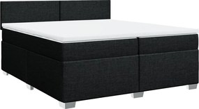 vidaXL Κρεβάτι Boxspring με Στρώμα Μαύρο 200x200 εκ. Υφασμάτινο