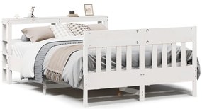 vidaXL Σκελετός Κρεβ. Χωρίς Στρώμα Λευκό 135x190 εκ Μασίφ Πεύκο