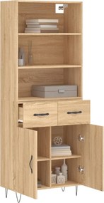vidaXL Ντουλάπι Sonoma δρυς 69,5 x 34 x 180 εκ. από Επεξεργασμένο Ξύλο