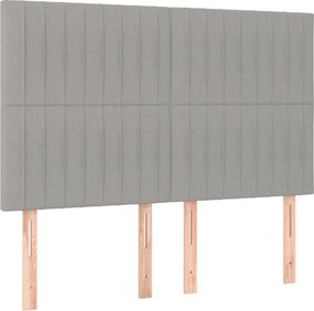 vidaXL Κρεβάτι Boxspring με Στρώμα &amp; LED Αν.Γκρι 140x200εκ. Υφασμάτινο