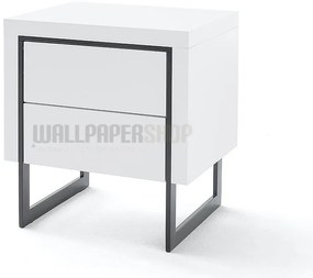 Gap Κομοδίνο Μαύρο / Λευκό Ματ 50x40x55