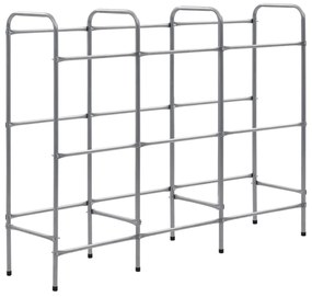 vidaXL Ράφι Αποθήκευσης για 9 Κιβώτια Ασημί 145x33x116 εκ. Ατσάλινο