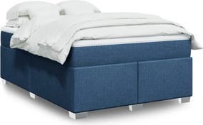 vidaXL Κρεβάτι Boxspring με Στρώμα Μπλε 140x200 εκ. Υφασμάτινο