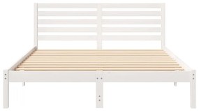 vidaXL Σκελετός Κρεβατιού Λευκό 160 x 200 cm Μασίφ ξύλο πεύκου