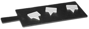Πλατώ Σερβιρίσματος Labels 150081 40x15cm Black-White Marva Slate