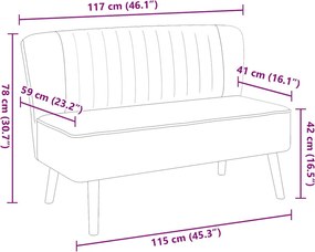 vidaXL Καναπές Μπλε 117 x 55,5 x 77 εκ. Υφασμάτινος
