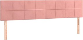 vidaXL Κρεβάτι Boxspring με Στρώμα Ροζ 160x200 εκ. Βελούδινο