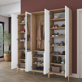 Έπιπλο Εισόδου Καρυδί / Λευκό CUFLI 180x37.5x198.6