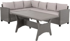 ΣΕΤ ΣΑΛΟΝΙ ΓΩΝΙΑ &amp; ΤΡΑΠΕΖΙ CARSON HM6078.01 ΓΚΡΙ ΣΥΝΘ.RATTAN-ΜΑΞΙΛΑΡΙΑ