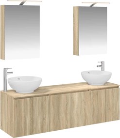 vidaXL Σετ Ντουλαπιών Μπάνιου 5 pcs Sonoma Δρυς Επεξεργασμένο Ξύλο