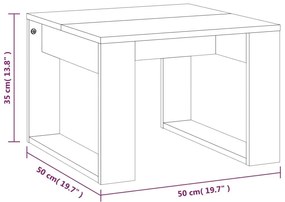 Βοηθητικό Τραπέζι Καπνιστή Δρυς 50x50x35 εκ. Επεξεργασμένο Ξύλο - Καφέ