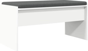 vidaXL Παγκάκι Χαλωρίου με μαξιλάρι Λευκό 83 x 38 x 40 εκ