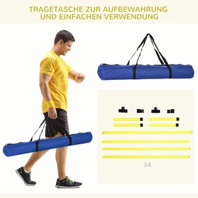 Dog Agility Set Hurdles/Slamon Bars/Ground Bars Carry Bag Heavy Duty Yellow