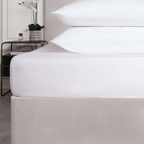 Σεντόνι Ξενοδοχείου Με Λάστιχο 52% Βαμβάκι - 48% Polyester 144TC White Μονό 90x235cm Βαμβάκι-Πολυέστερ