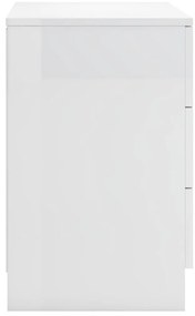 vidaXL Κομοδίνο Γυαλιστερό Λευκό 38 x 35 x 56 εκ. από Μοριοσανίδα