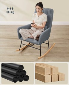 Κουνιστή Πολυθρόνα Μπουκλέ (89.5x67.5x106) Songmics LYY500GN01