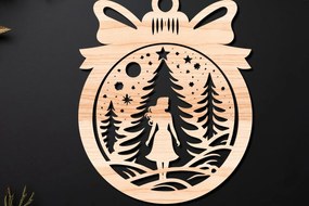 Σετ των 3 Intra απο ξύλο plywood 3mm-4mm πάχος Χριστουγεννιάτικο Στολίδι Δίασταση 8x8 cm INTRAFABR-110254986