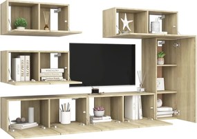 vidaXL Έπιπλα Τηλεόρασης Σετ 6 Τεμαχίων Sonoma Δρυς από Επεξ. Ξύλο