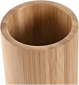 Βαση για οδοντοβουρτσεσ DKD Home Decor Bamboo 7 x 7 x 11 cm Μαύρο