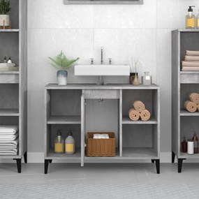 vidaXL Ντουλάπι Νιπτήρα Γκρι Σκυρ. 80 x 33 x 60 εκ. Επεξεργασμένο Ξύλο