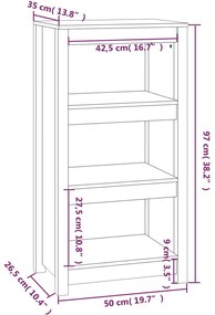 ΒΙΒΛΙΟΘΗΚΗ ΜΑΥΡΗ 50 X 35 X 97 ΕΚ. ΑΠΟ ΜΑΣΙΦ ΞΥΛΟ ΠΕΥΚΟΥ 821708