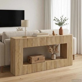 vidaXL Τραπέζι κονσόλας Ριγέ Δρύς Sonoma 155 x 29 x 74 εκ.