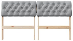 vidaXL Ταπετσαρισμένο κεφαλάρι Ανοιχτό γκρι 135 cm