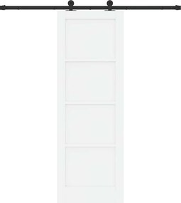 vidaXL Συρόμενη Πόρτα Λευκό και Μαύρο 73,5 x 211 εκ