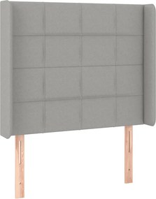 vidaXL Κρεβάτι Boxspring με Στρώμα &amp; LED Αν.Γκρι 90x200 εκ. Υφασμάτινο