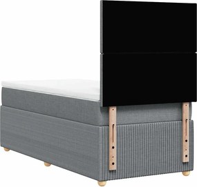 vidaXL Κρεβάτι Boxspring με Στρώμα Ανοιχτό Γκρι 80x200 εκ. Υφασμάτινο