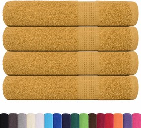 vidaXL Πετσέτες FROGN 4 τεμ. Χρυσές 100x200 εκ. 360 γρ./μ²