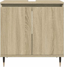 vidaXL Ντουλάπι Μπάνιου Sonoma Δρυς 58 x 33 x 60 εκ. από Επεξεργ. Ξύλο