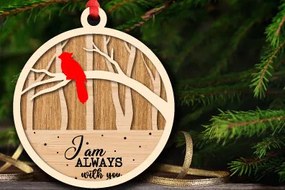 Σετ των 3 Intra απο ξύλο plywood 3mm-4mm πάχος Χριστουγεννιάτικο καρδινάλιο στολίδι με λέιζερ Δίασταση 8x8 cm INTRAFABR-76118916